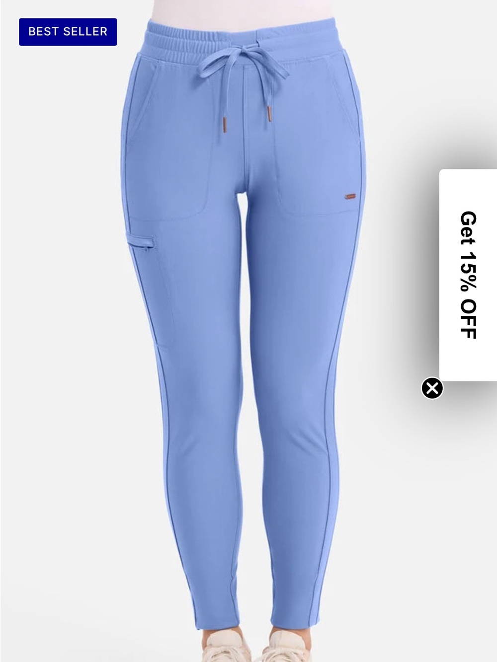 Women’s Scrub Set - Slate Blue V-Neck Top & Tapered Pants - Picture 2 of 2